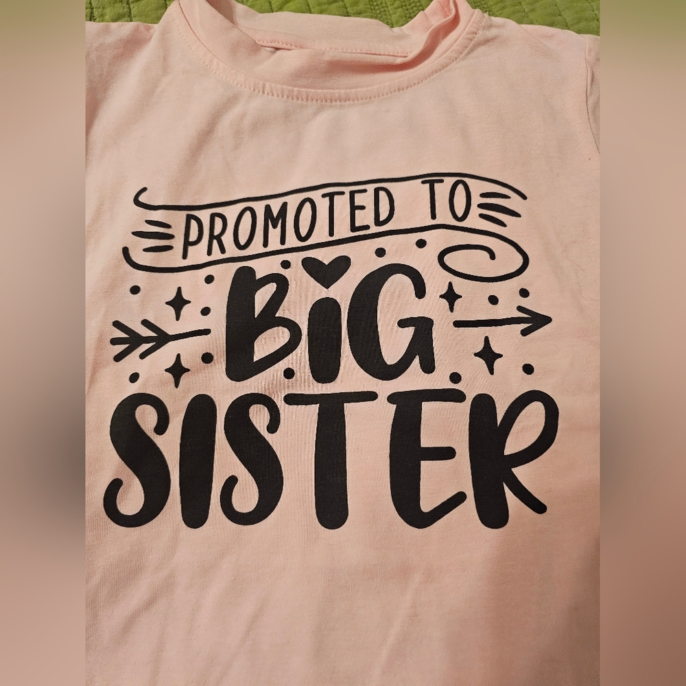 Pink 'Promoted to Big Sister' Kids Shirt- 2T - Picture 4 of 7